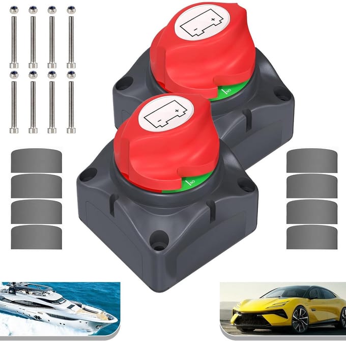 2 Stuks Hoofdschakelaar Accu 12V 24V 48V Batterijscheider voor Boot Auto Camper