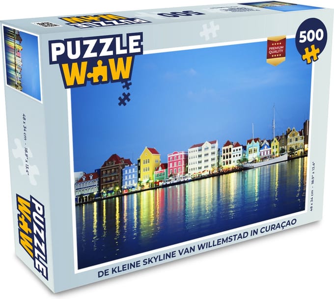 Puzzel Skyline - Willemstad - Curaçao - Legpuzzel - Puzzel 500 stukjes
