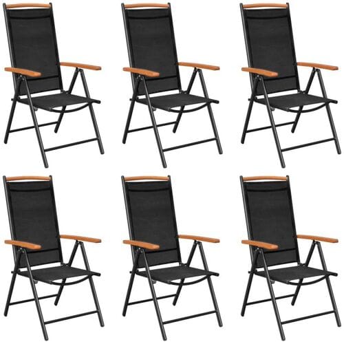 vidaXL - 7-delige - Tuinset - aluminium - zwart