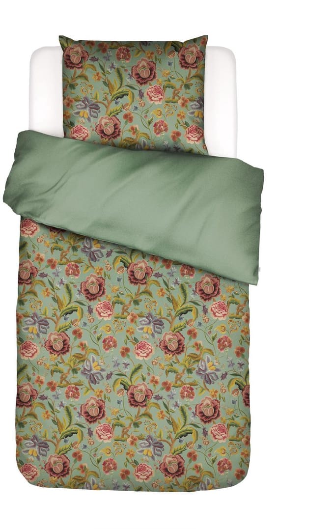 Essenza Rosanella Dekbedovertrek Lyocell-Katoenmix Basil green - Eenpersoons – 140x200/220 cm