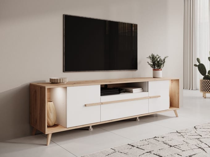 Meubella - TV-Meubel Oswald - Wit - 189 cm
