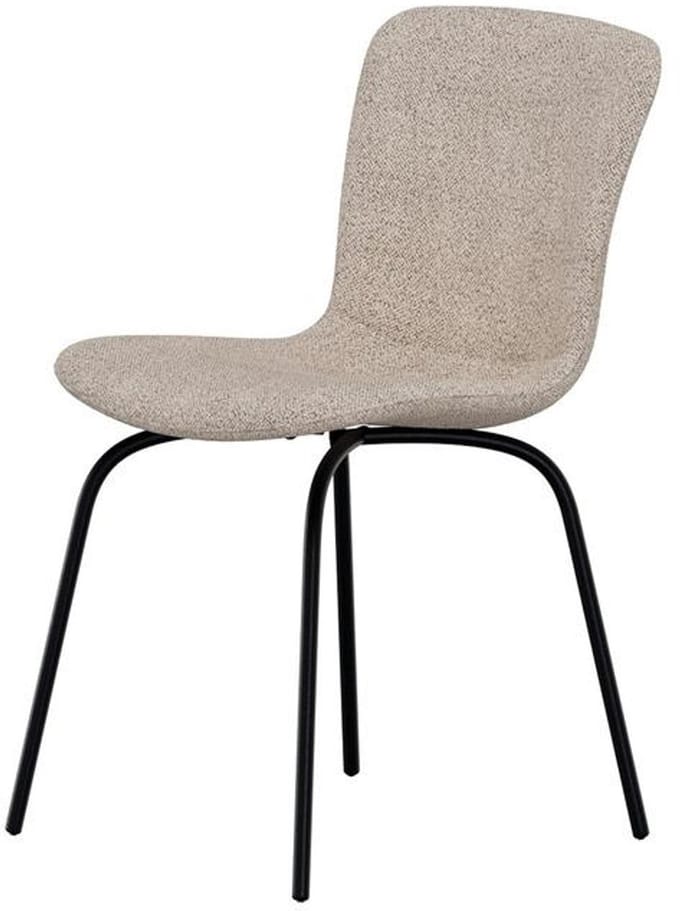 Svea - Brant eetkamerstoelen - zwart/beige bouclé