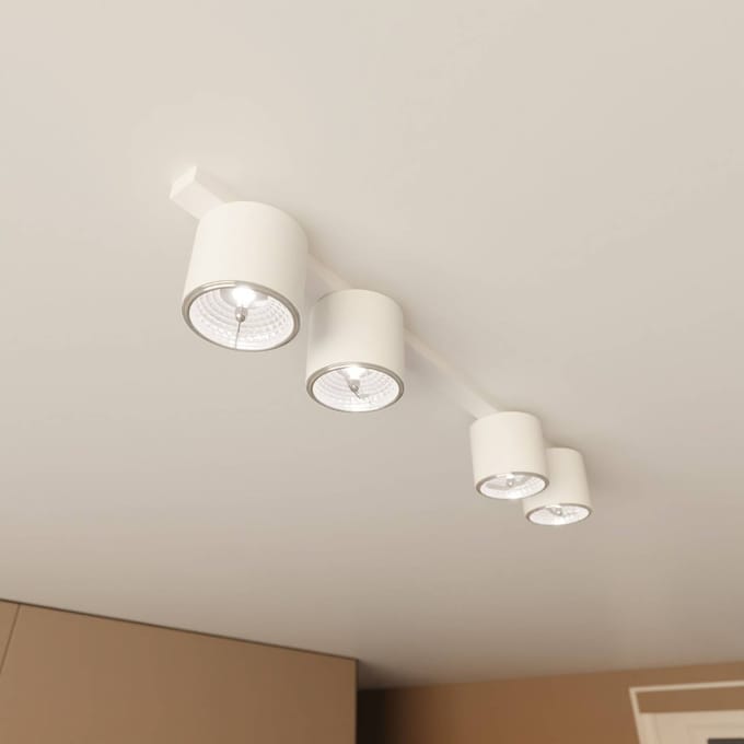 EMIBIG LIGHTING Plafondlamp Nano, wit, 4-lamps, metaal