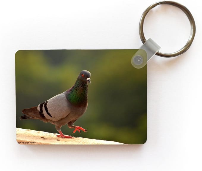 Sleutelhanger - Duif - Vogel - Hout - Uitdeelcadeautjes - Plastic