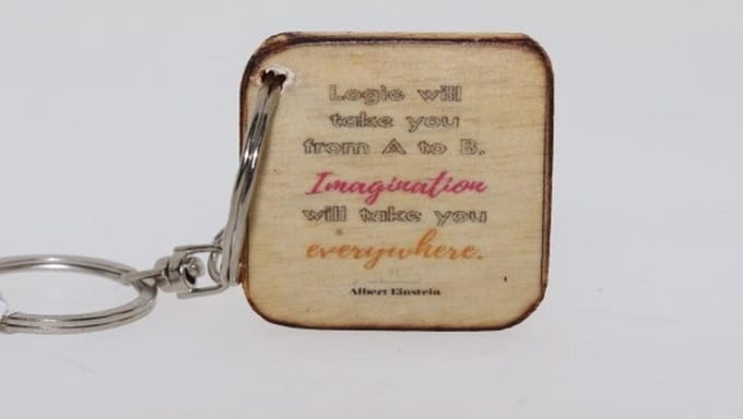 Quote sleutelhanger 3x3 cm Logic will take you