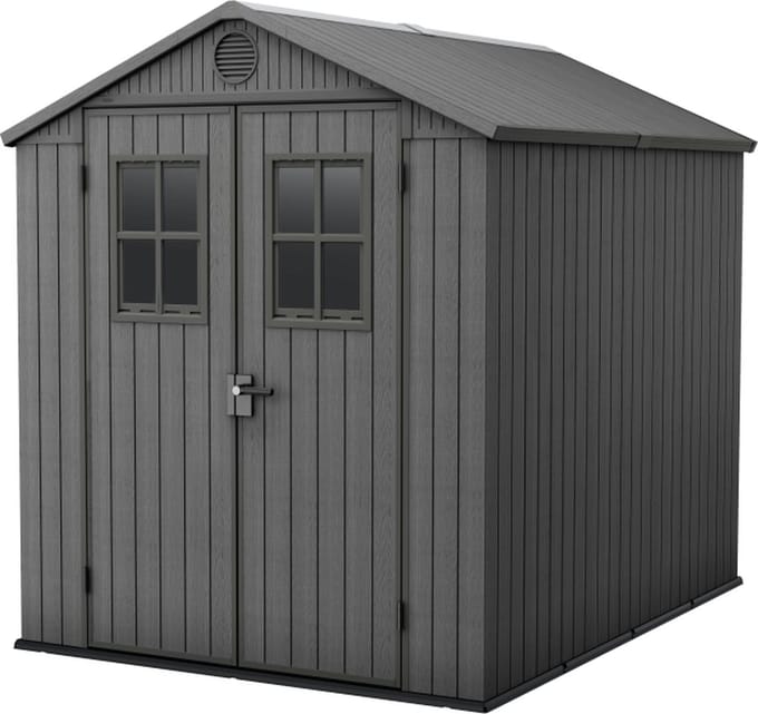Keter Darwin 68 Tuinhuis - dubbele deuren + ramen - 190x244x221 - Grijs