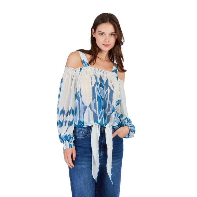 Blouse met blote schouders damesprint Derhy Lagune