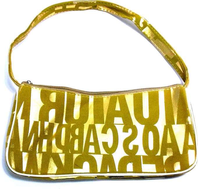 Kinder handtas goudkleur met letters - Verjaardagscadeau