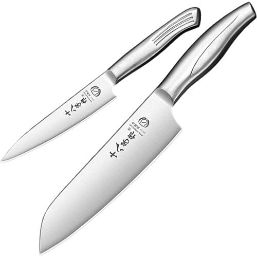 SHI BA ZI ZUO multifunctionele fruitmessenset (koksmes + fruitmes) keukenmessenset voor thuisgebruik
