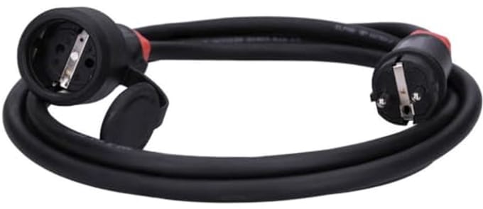 Rubberen Verlengkabel Schuko 3 Meter - Spatwaterdicht IP54 voor Tuin en Bouwplaats