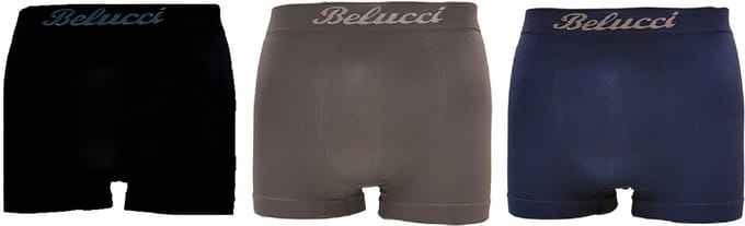 Belucci heren boxershorts 3-pack zwart-grijs-marine maat M/L
