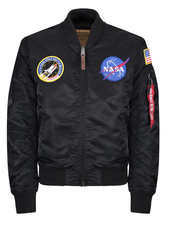 Alpha Industries Heren MA-1 VF NASA Bomberjack in Zwart