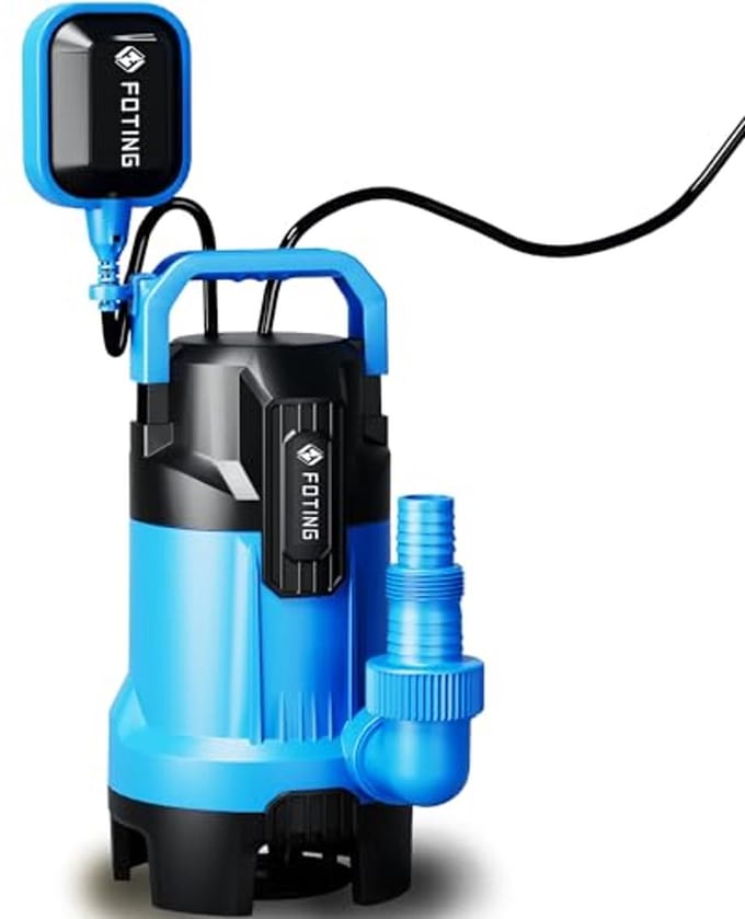 Draagbare dompelpomp 900 W - Elektrische waterpomp voor vuil en zuiver water, max. debiet 28.000 l/u