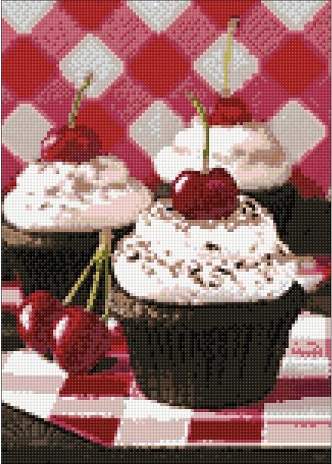 Wizardi Diamond Painting Kit Cherry Cupcake WD043