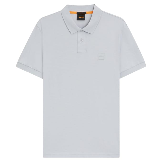 Boss Mannen Passenger Box Logo Polo Shirt (Lichtgrijs)