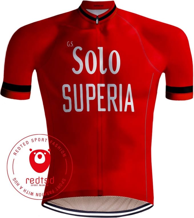 Retro Wielershirt Solo Superia Rood - REDTED - M