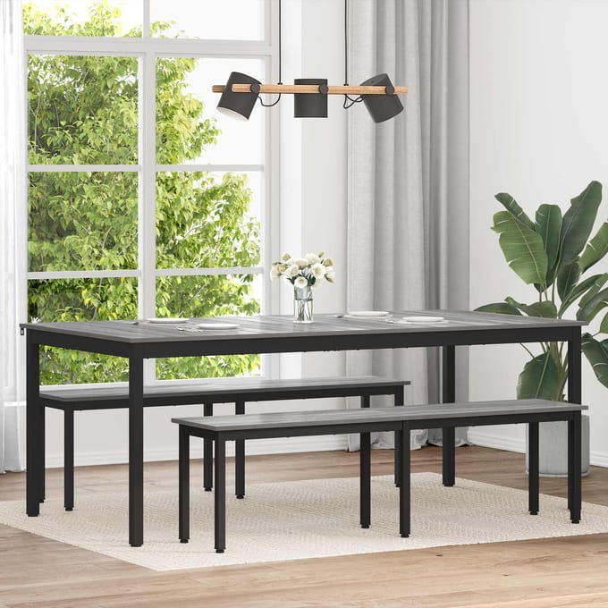 vidaXL - Eettafels - 200 - x - 100 - x - 75 - cm - Bewerkt - hout - Rechthoekig