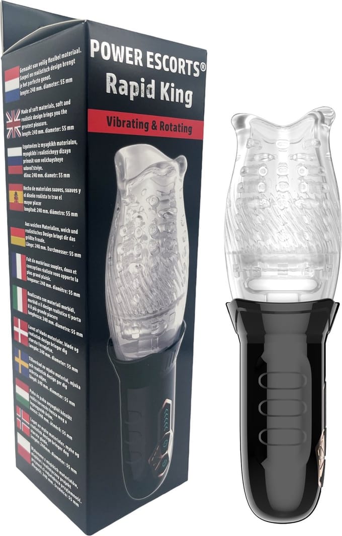 Power Escorts Rapid King Vibrating & Rotating Masturbator