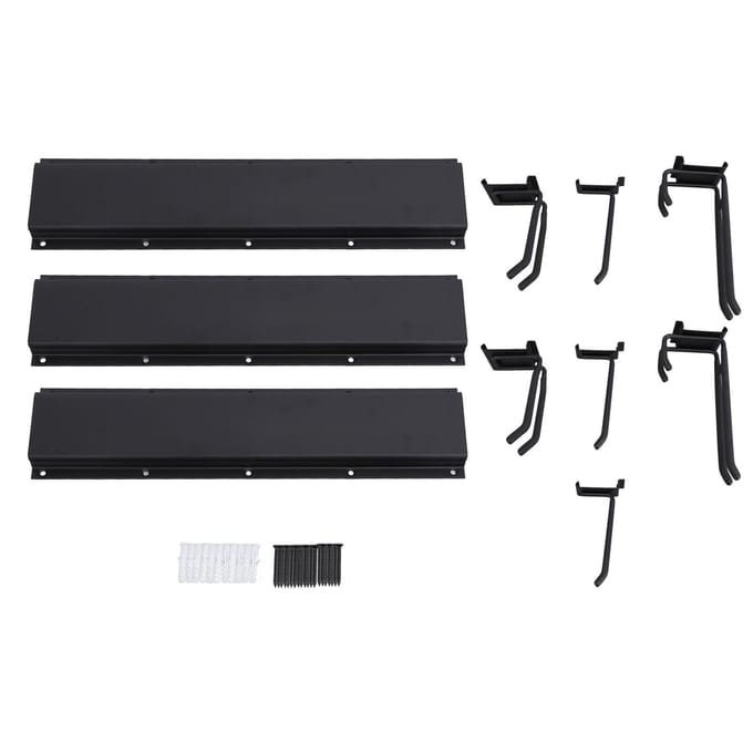 Support de rangement mural pour outils, organiseur robuste pour garage pouvant supporter jusqu'à 330 lb noir
