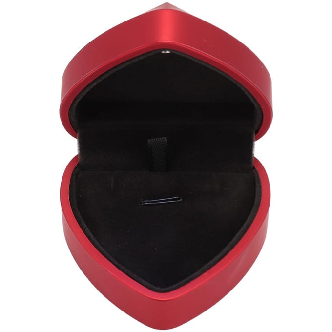 Boîte à pendentif LED en forme de cœur, grande capacité, doublure douce, pour collier, bijoux, cadeau rouge