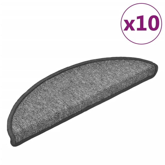 vidaXL - Trapmatten - 10 - st - 56 - x - 17 - x - 3 - cm - Non-Slip - Donkergrijs