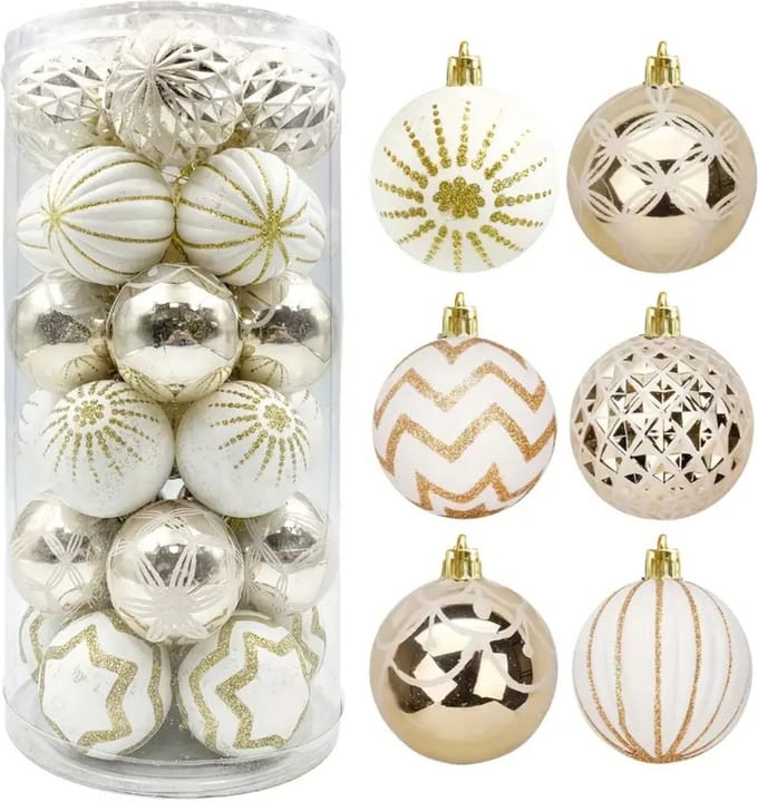 Livano Kerstballen - Kerstversiering - Plastic - 6 cm - 30 stuks