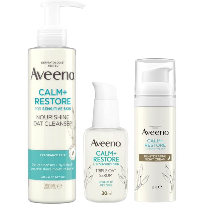 Aveeno Face Calm and Restore Night Nourish Routine
