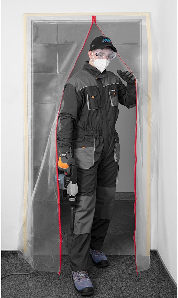 NEO Serie - PE Stofscherm - Met Rits - 1210x2140 mm - Transparant