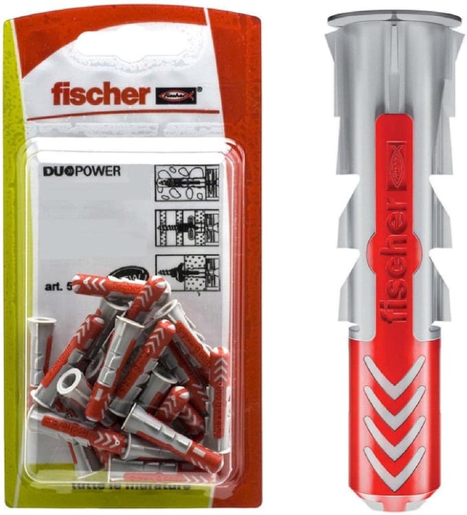 Montagepluggen - Universele pluggen - Vastzetten objecten - Twee componenten technologie - 8x40 mm - Grijs/Rood