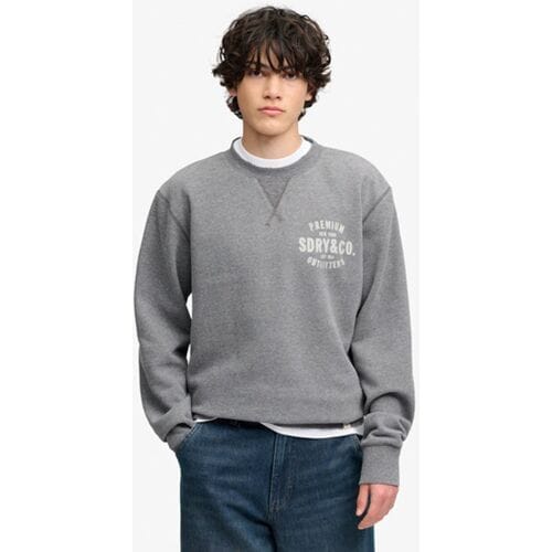 Superdry Block Text Ronde Hals Sweatshirt Dark Grey Grootte: L