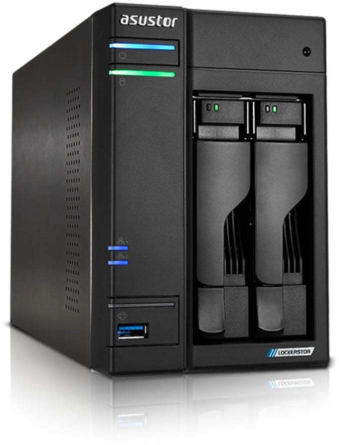Asustor Lockerstor 2 Gen2 - NAS-server - 2 bays - Intel Celeron N5105 Quad-Core - 4GB DDR4 - 2x 2.5GbE - 2x USB-A - 1x HDMI - Zwart