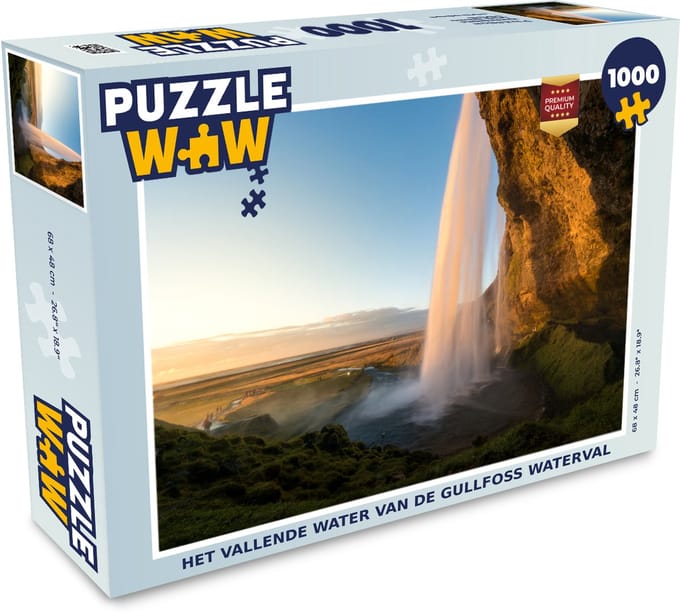 Puzzel Het vallende water van de Gullfoss waterval - Legpuzzel - Puzzel 1000 stukjes volwassenen