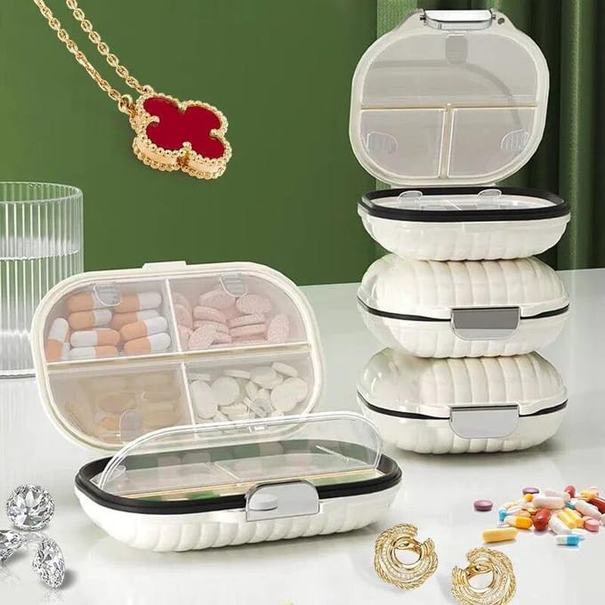 Mini boîte à pilules Portable voyage pendant sept jours, paquet divisé multi-grille, comprimés, boîte de rangement scellée, organisateur de pilules hebdomadaire Rectangle