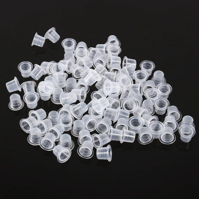 Ensemble de 100 petites tasses d'encre pigmentée pour machine à tatouer professionnelle