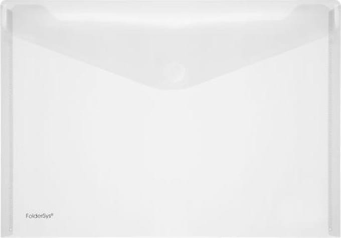Enveloptas Foldersys A4 PP dwars transp A4 Velcro Envelop Glashelder33