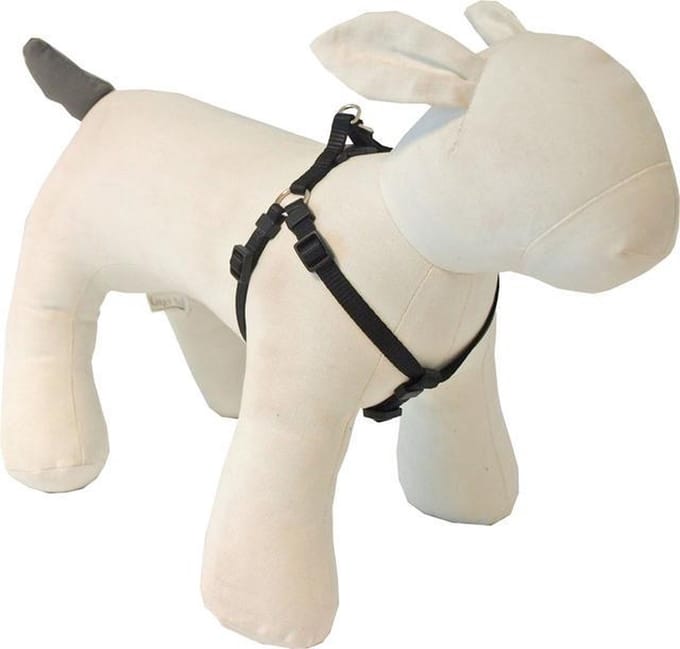 Nylon bh-tuig voor hond ruit zwart 10 mmx35-45 cm