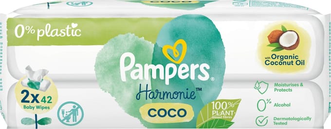 Pampers billendoekjes Harmonie Coconut (2x42 St), 84 St