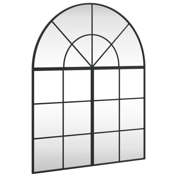 vidaXL - Wandspiegel - boog - 80x100 - cm - ijzer - zwart
