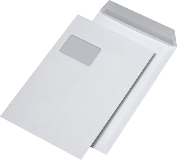 MAILmedia verzendenvelop C4 drukgevoelig, met venster, wit