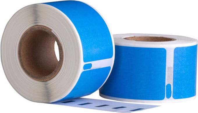 Dymo 99010 blauw compatible labels - 89 mm x 28 mm - 130 etiketten - Permanent