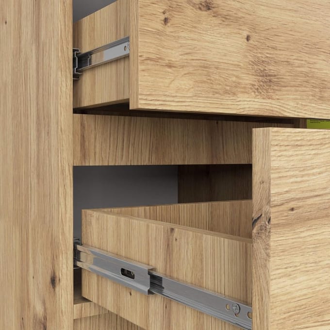 Ladekast 3 lades 80x35x77 cm - 80x35x77 cm - Eiken - Medahomestore