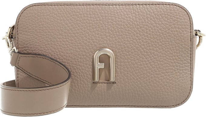FURLA Leren Schoudertas Avondtas Primula Mini Crossbody Greige Lichtbruin