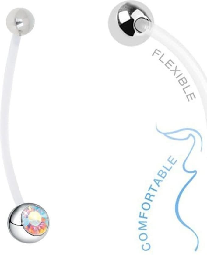 Fako Bijoux® - Zwangerschapspiercing - Kristal - Multicolour