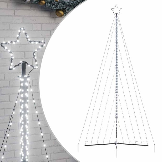 vidaXL LED-kerstboom 570 LEDs koud wit 399 cm
