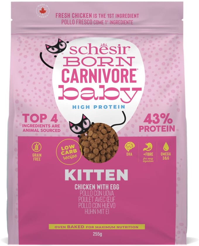 Schesir Born Carnivore Kitten Kattenvoer Chicken & Egg - 255 gr
