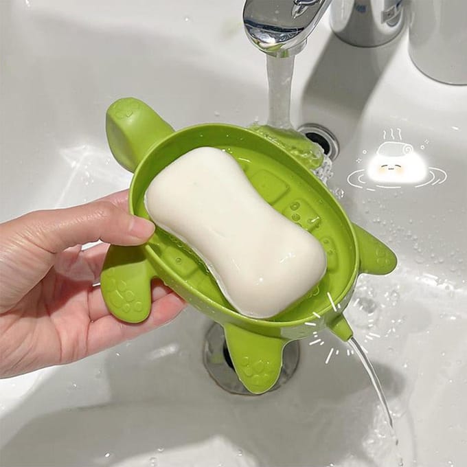 Cartoon Schildpad Zeepbakje, Schattig En Creatief Zeepbakje, Spoelbak, Huishoudelijk Groen Super Schattig Afdruiprek.