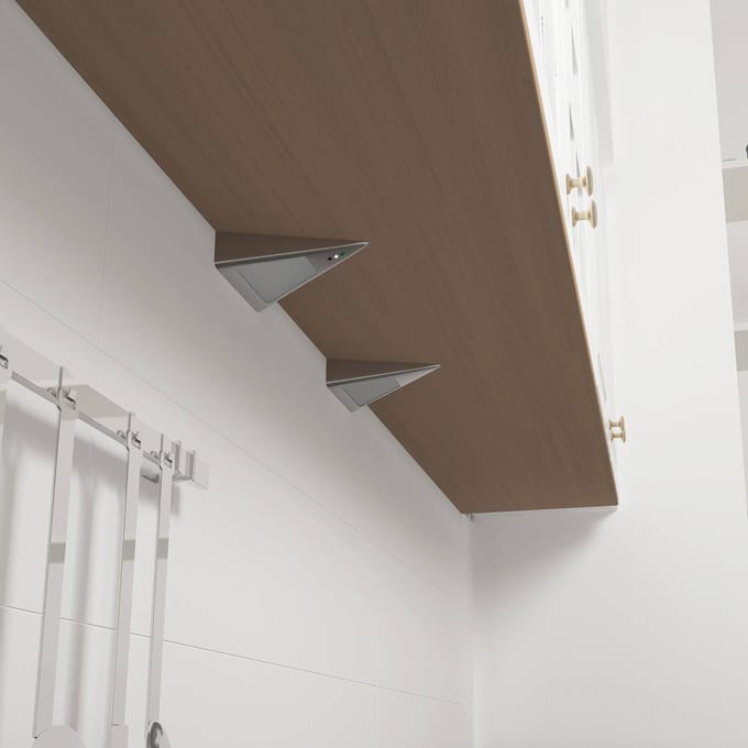 Prios Odia LED meubelverlichting, roestvrij staal, 2-lamps.