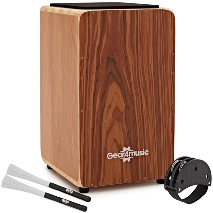 Cajon van Gear4music, Sapele, met Draagtas en Accessoires
