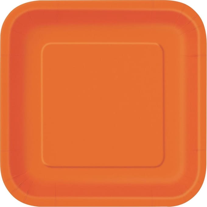 UNIQUE - Oranje vierkant borden 22 cm
