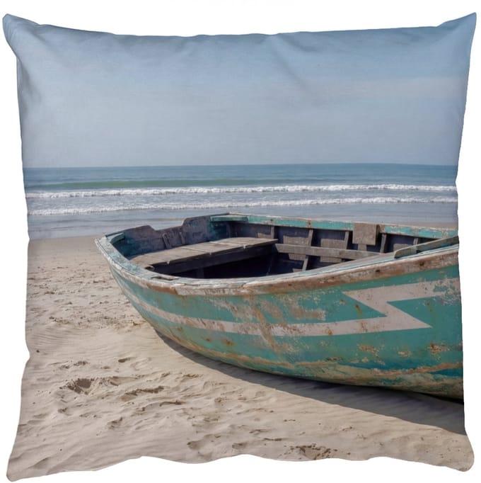 Sierkussens - Kussentjes Woonkamer - 50x50 cm - Boot - Zandstrand - Zee